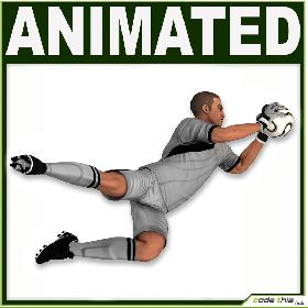 White Soccer Player Goalkeeper CG